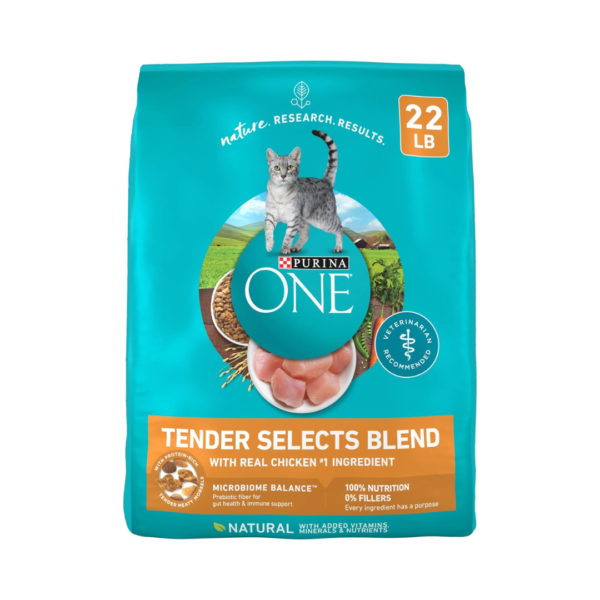 Purina ONE Natural Dry Cat Food, Tender Selects Blend With Real Chicken - 22 lb. Bag