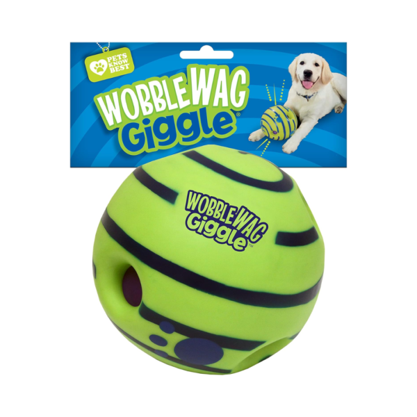 Wobble Wag Giggle Ball, Interactive Dog Toy, Fun Giggle Sounds When Rolled or Shaken, Pets Know Best, As Seen On TV