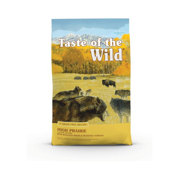 Taste of the Wild High Prairie Canine Grain-Free Recipe with Roasted Bison and Venison Adult Dry Dog Food, Made with High Protein from Real Meat and Guaranteed Nutrients and Probiotics 28lb