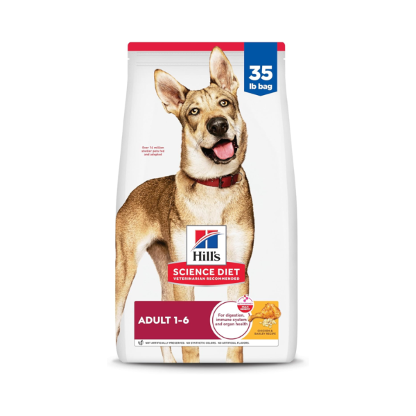 Hill's Science Diet Adult 1-6 Premium Nutrition Dry Dog Food, Chicken & Barley, 35 lb Bag (Pack of 1)