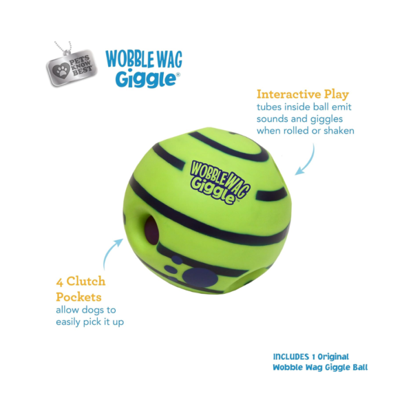 Wobble Wag Giggle Ball, Interactive Dog Toy, Fun Giggle Sounds When Rolled or Shaken, Pets Know Best, As Seen On TV - Image 4