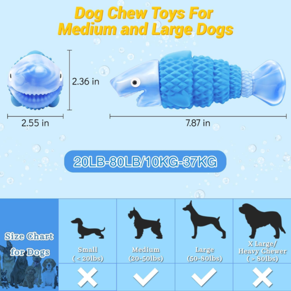 WinTour Tough Dog Toys for Aggressive Chewers, Indestructible Dog Chewers for Medium & Large Breeds, Squeaky Durable Chew Toys to Keep Them Busy, Reduce Boredom, Teeth Cleaning, Bacon Flavor - Image 5