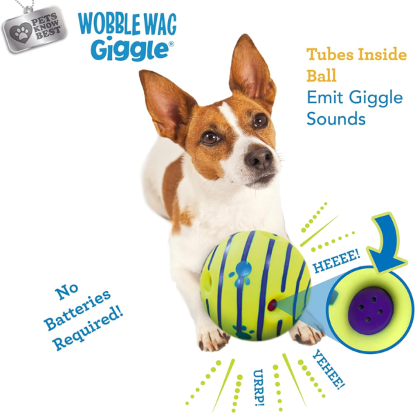 Wobble Wag Giggle Ball, Interactive Dog Toy, Fun Giggle Sounds When Rolled or Shaken, Pets Know Best, As Seen On TV - Image 6